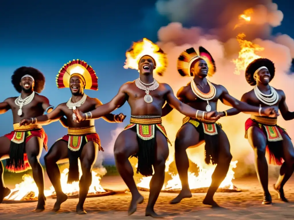 Grupo de bailarines africanos en ceremonia ancestral, danza y significado cultural