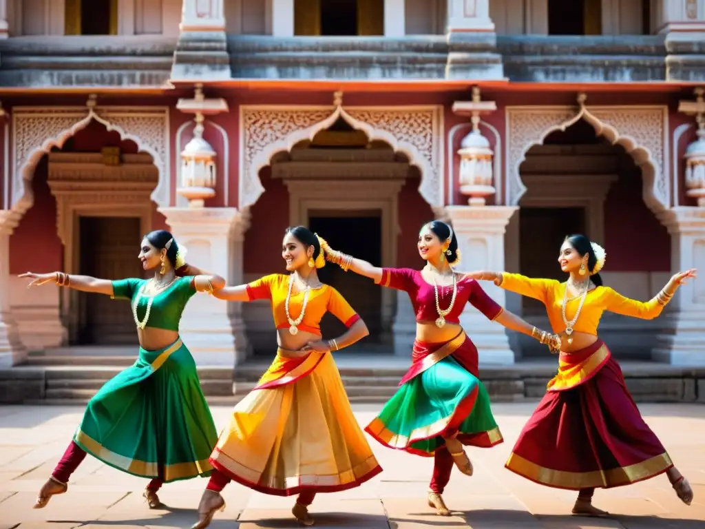 Grupo de bailarines de danza clásica india modernizando el arte en el siglo XXI