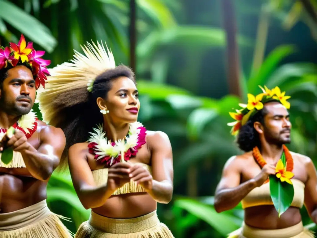 Grupo de bailarines fidjianos realiza la danza Ula, simbolizando la fuerza y la unidad en Fiyi