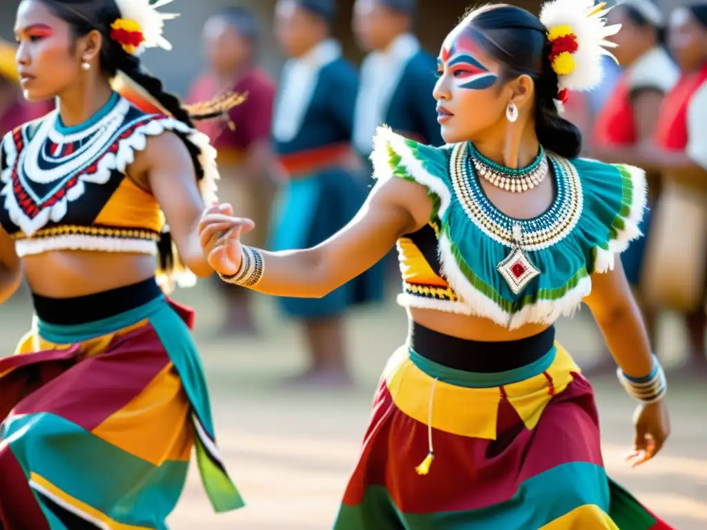 Grupo de bailarines étnicos en festival cultural, exhibiendo la protección legal de danzas étnicas históricas con orgullo y gracia