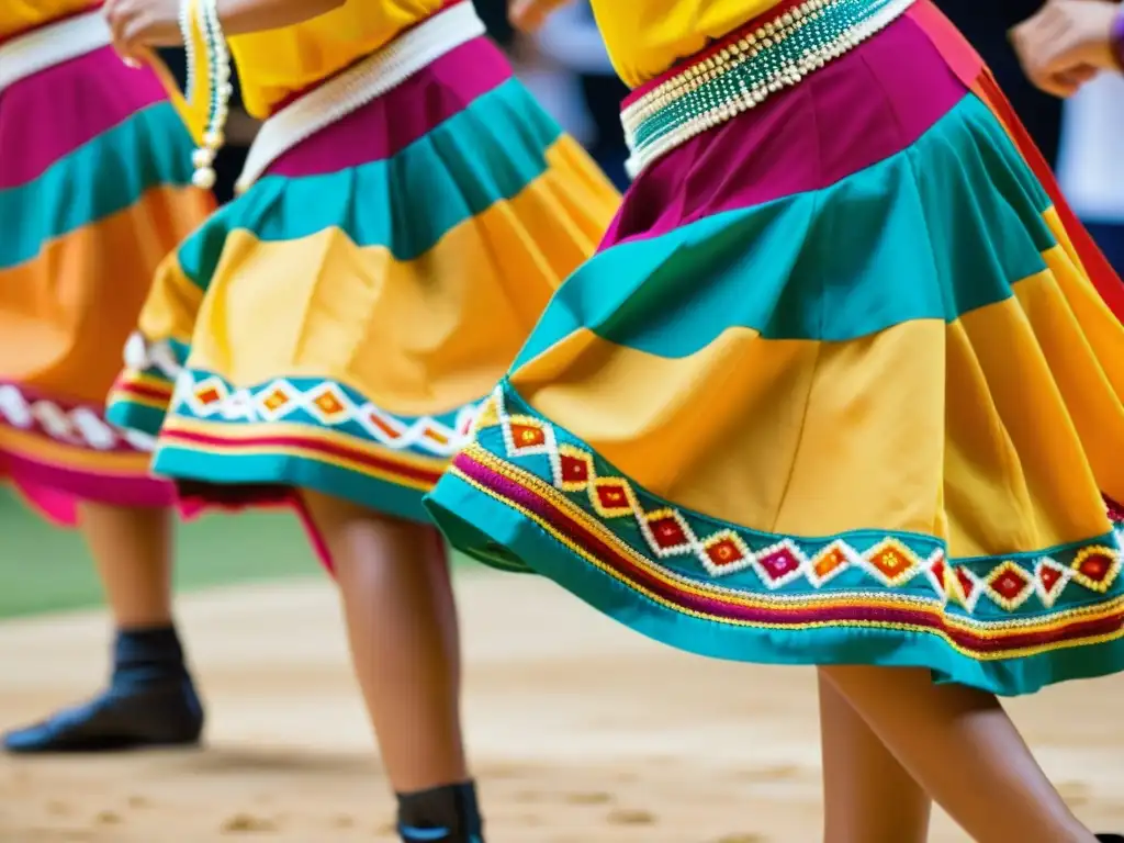 Grupo de bailarines filipinos con trajes vibrantes realizando El Juego de los Pañuelos en Filipinas, transmitiendo pasión y energía cultural