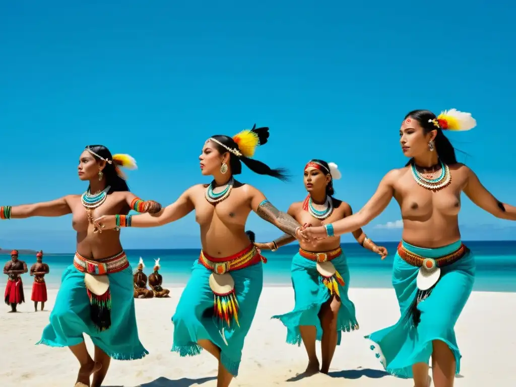 Un grupo de bailarines indígenas ejecuta una danza oceánica, expresando un profundo significado cultural