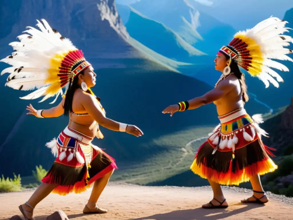 Grupo de bailarines indígenas en Festival Internacional Danzas Nativas Americanas, con trajes tradicionales coloridos bailando alrededor del fuego