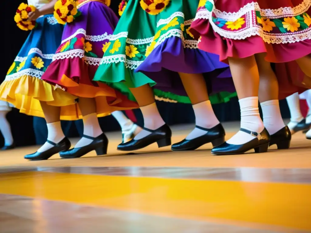 Grupo de bailarines mexicanos ejecutan el zapateado con pasión y precisión, mostrando el significado cultural del zapateado en México