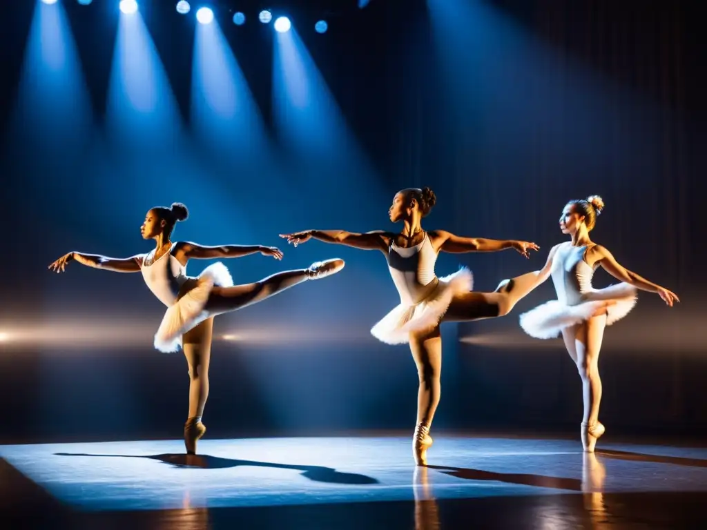 Un grupo de bailarines en pleno espectáculo, con movimientos sincronizados que transmiten pasión y energía