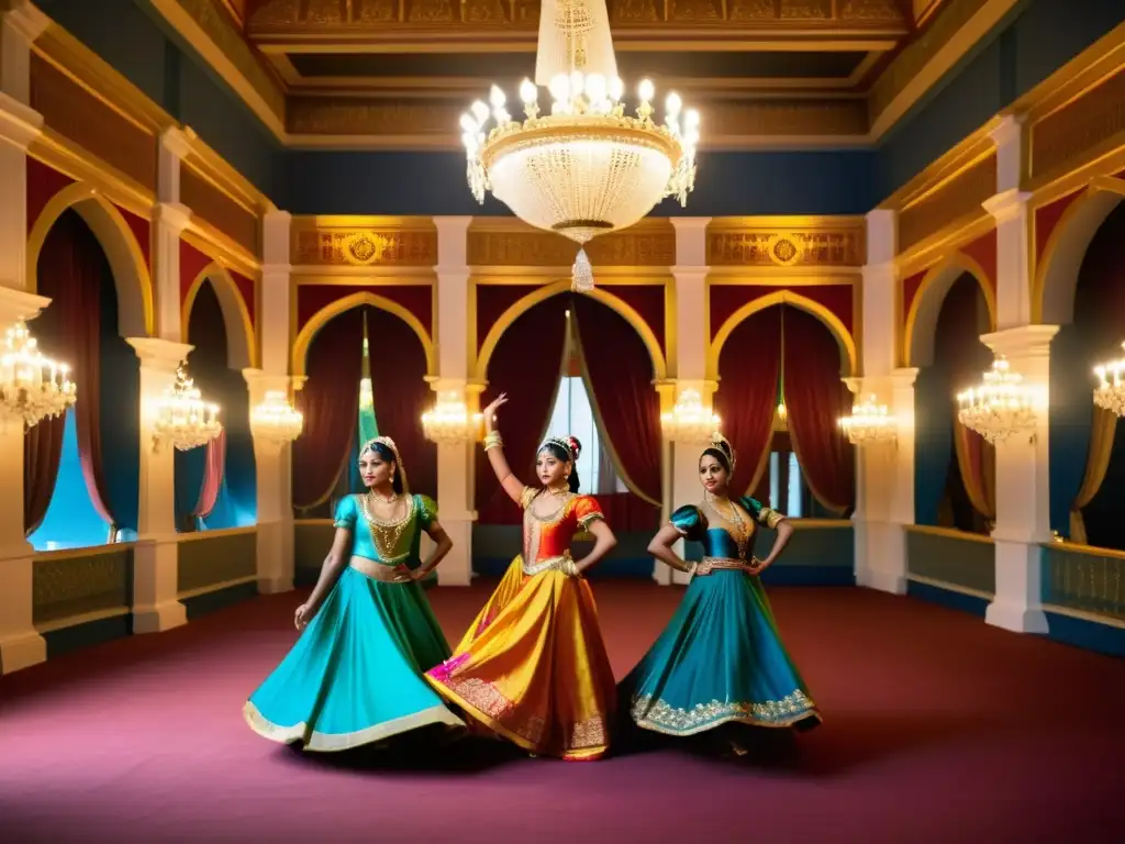 Grupo de bailarines renacentistas ejecutando la Pavana en un lujoso salón, capturando la esencia de la Pavana danza renacimiento significado cultural