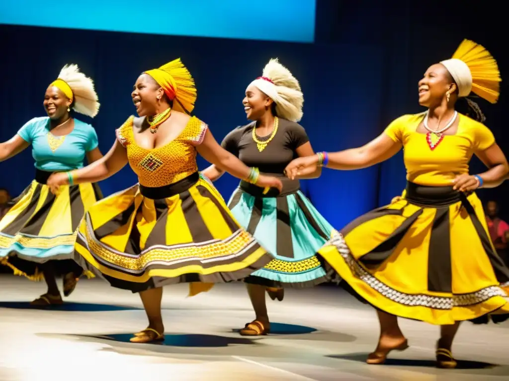 Grupo de bailarines Garífuna danzando al ritmo de la música Punta, mostrando el significado cultural de la danza punta en Honduras y Belize