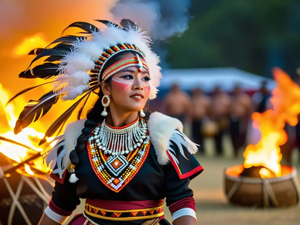 Un grupo de bailarines tradicionales realiza una danza ceremonial alrededor de una fogata, transmitiendo mensajes ocultos a través de sus movimientos