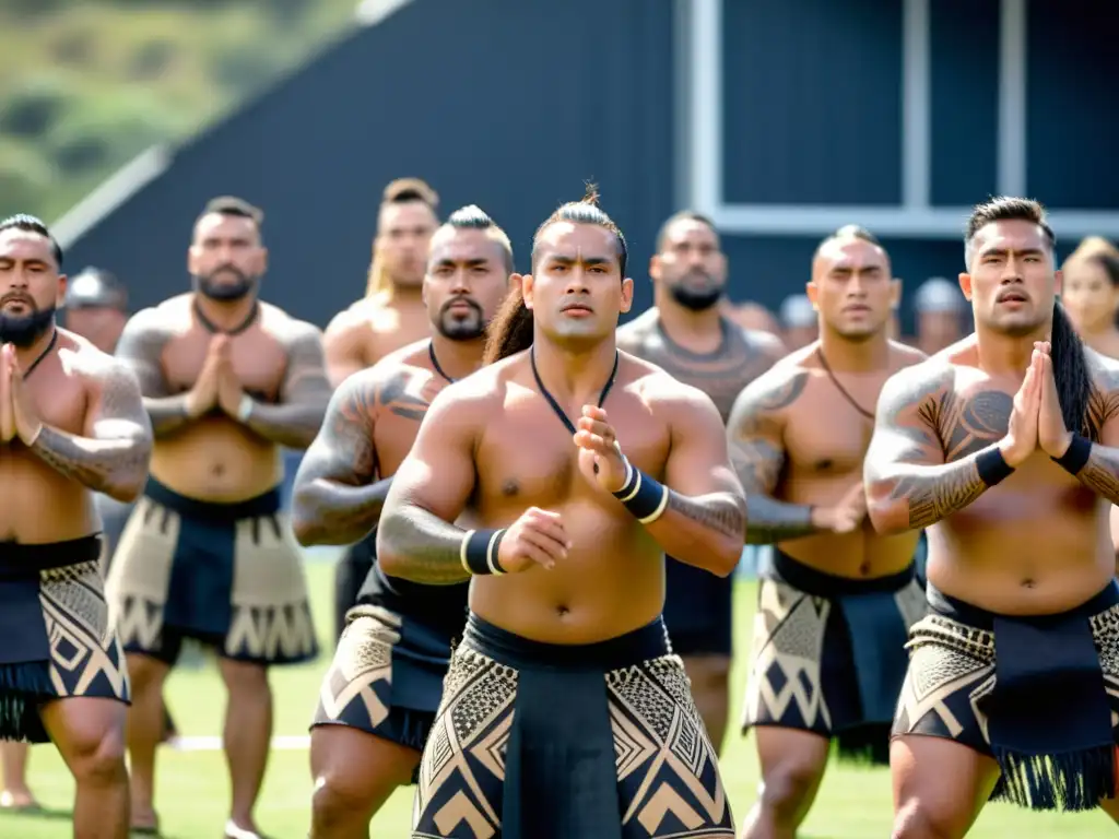 Un grupo de bailarines tradicionales Maoríes realiza el haka en un evento VIP, creando una inmersión en danzas tradicionales del mundo