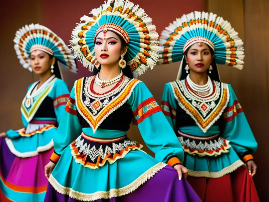 Grupo de bailarines tradicionales con trajes vibrantes y elaborados, mostrando la importancia de la improvisación en danza