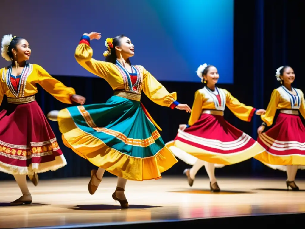 Grupo de bailarines en trajes étnicos, representando la rica historia y significado cultural de las danzas étnicas