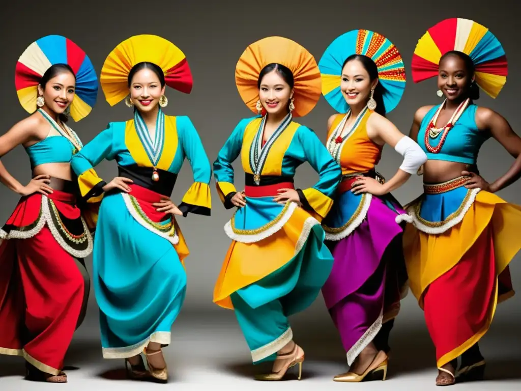 Grupo de bailarines con trajes tradicionales en danza, mostrando la evolución del vestuario en danza tradicional