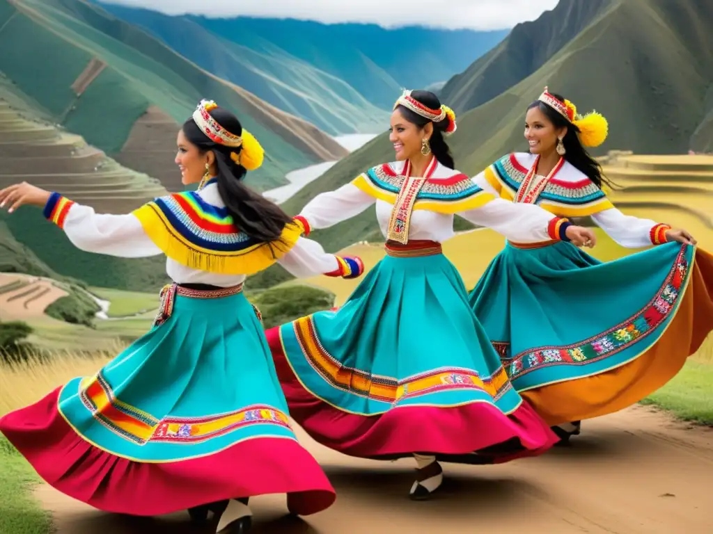 Grupo de bailarines con trajes tradicionales peruanos danzando al ritmo del Tondero, reflejando el significado y vestimenta del Tondero peruano