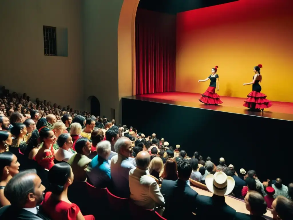 Grupo VIP disfruta de un cautivador espectáculo de flamenco en el Festival de Jerez, resaltando los beneficios de paquetes VIP en festivales de danza