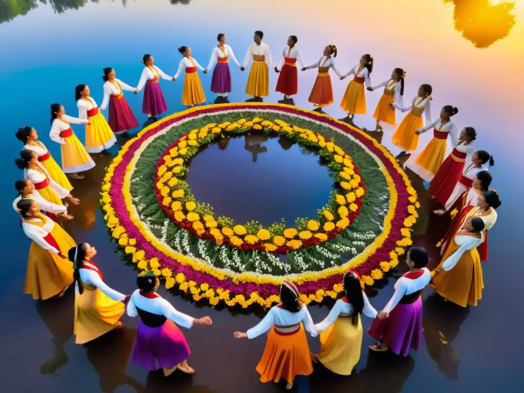 Grupo bailando danzas tradicionales con trajes coloridos y significado cultural