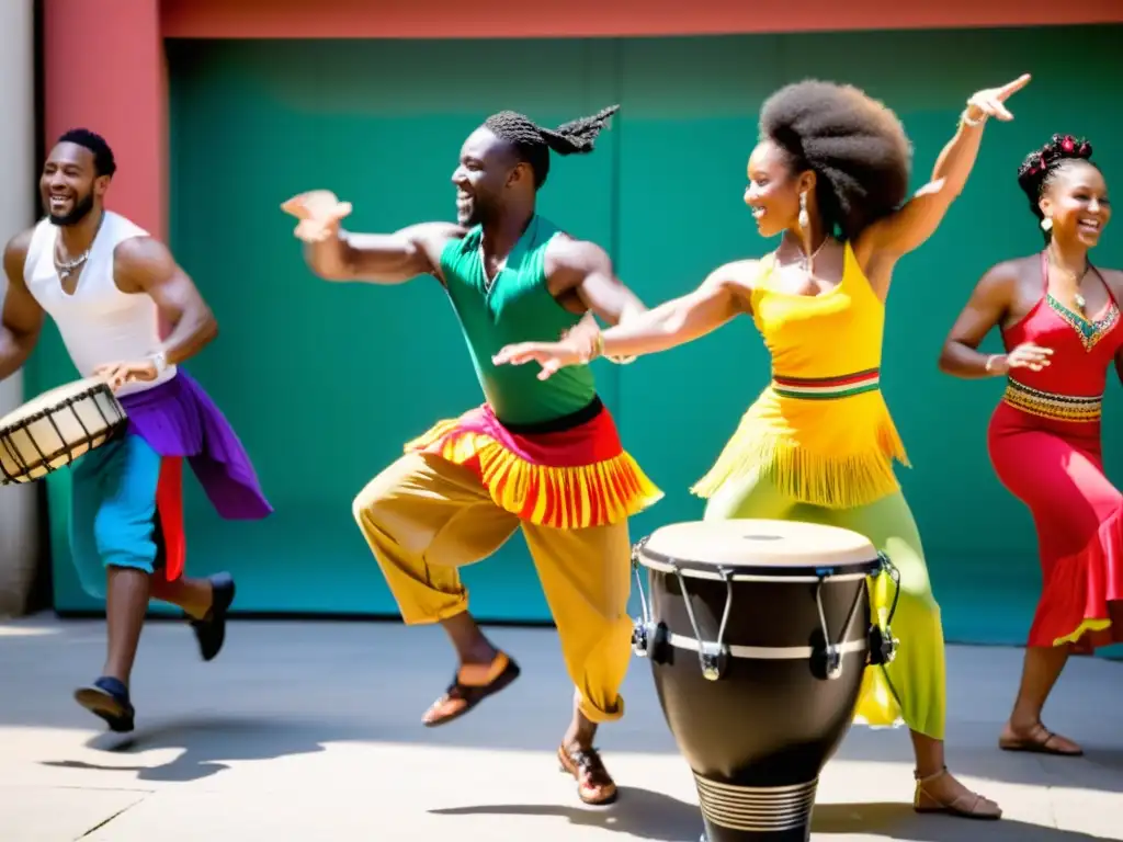 Grupo dinámico enseña rumba y son con pasión y tradición en patio soleado