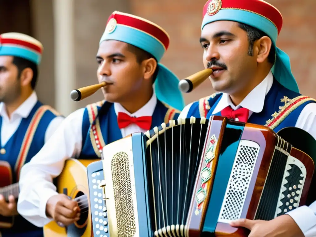 Grupo de músicos paraguayos interpretando la polka con pasión