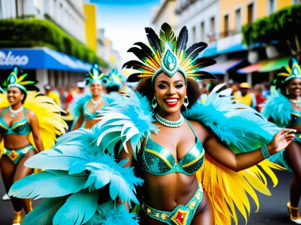 Grupo de samba brasileña deslumbrante en el Carnaval de Río