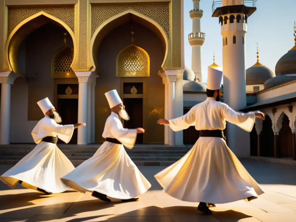 Imagen de la danza derviche en una mezquita turca, capturando el significado espiritual y la cultura de Turquía