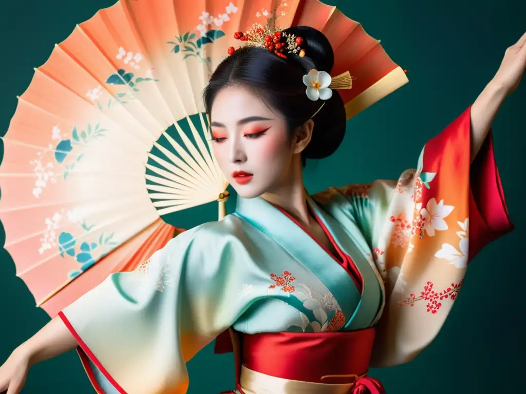 Imagen de danza tradicional japonesa que muestra la gracia y precisión de Nihon Buyo