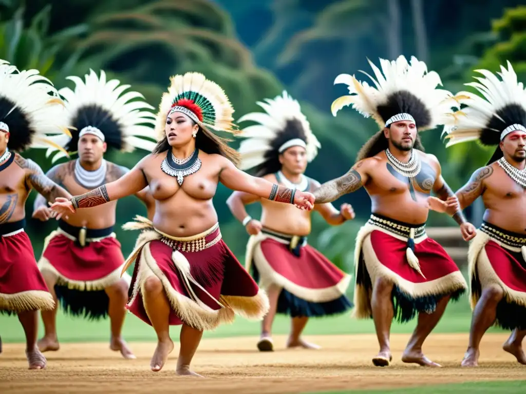 Baile ancestral Maorí: energía cruda y espiritual Imagen de danzas ancestrales maoríes con significado cultural, expresión y energía cruda