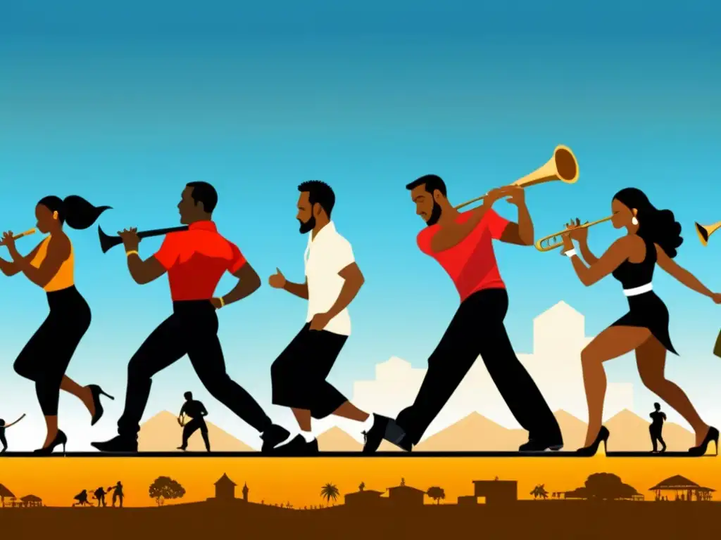 La Evolución de la Bachata: De lo Rural a lo Urbano Imagen de la historia y evolución de la bachata, desde escenas rurales hasta la fusión con influencias modernas en entornos urbanos