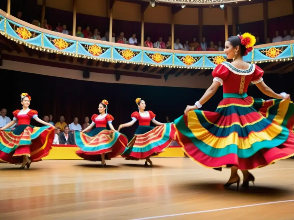 Una impactante fotografía de la vibrante Danza de los Bastones en España, con trajes coloridos y movimientos precisos de los bailarines