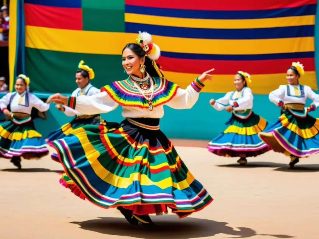 Una impresionante actuación de danza boliviana captando la energía y colorido de la cueca