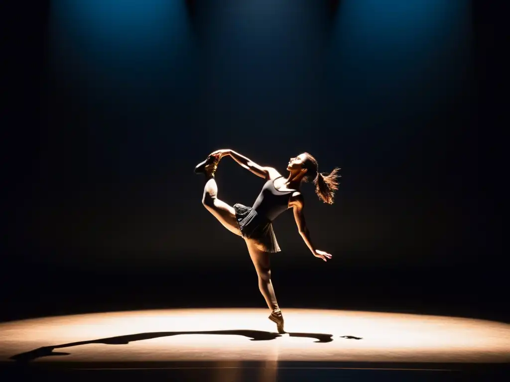 Intensa danza contemporánea en teatro, gestión emociones, expresiones fascinantes, atmósfera emocionalmente cargada