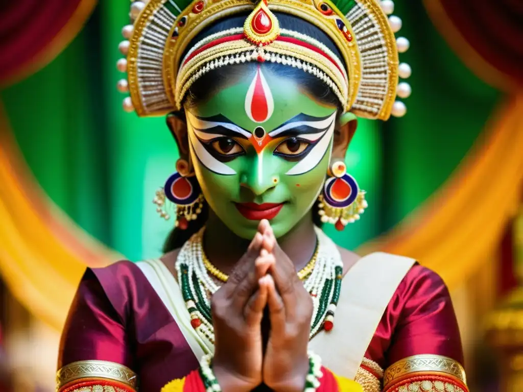 Intenso baile Kathakali en Kerala, significado cultural del arte tradicional