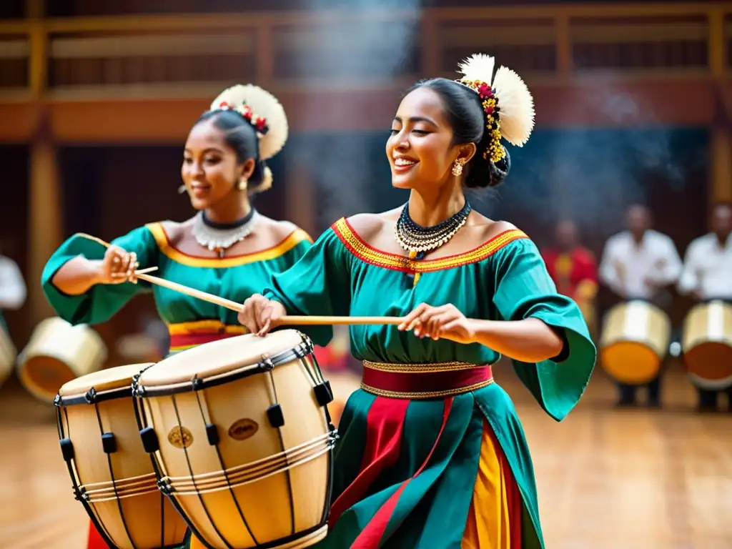 Intenso espectáculo de música en vivo para danzas tradicionales con músicos habilidosos, trajes vibrantes y movimientos dinámicos