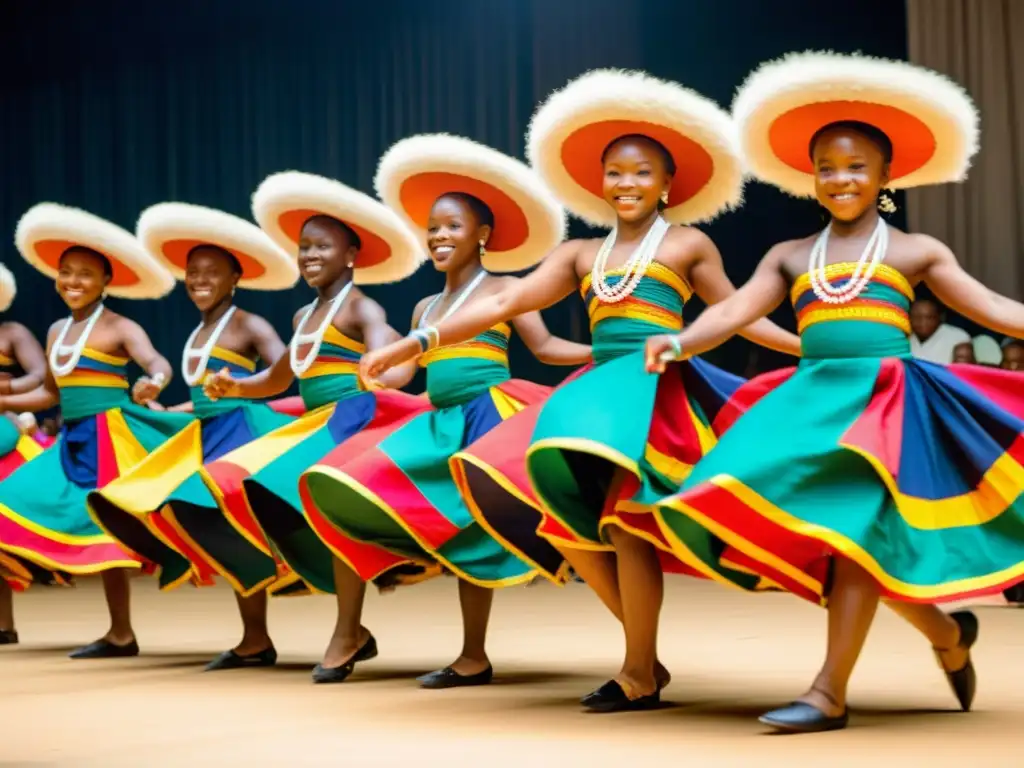 Jóvenes bailarines Ibo realizan acrobacias en la danza Atilogwu de Nigeria, transmitiendo energía y significado cultural