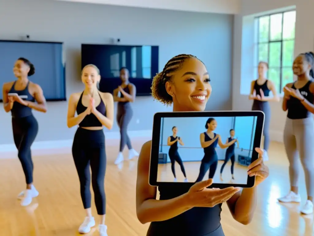 Instructores de danza en clase virtual: Integración innovadora Maestros de danza en círculo con plataformas educativas para enseñanza en línea, fusionando tradición y tecnología