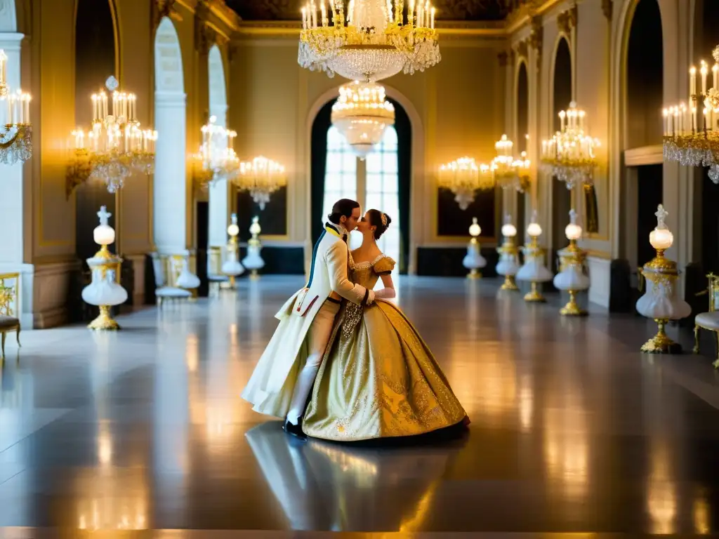 Un majestuoso baile de minueto francés en el lujoso Palacio de Versalles