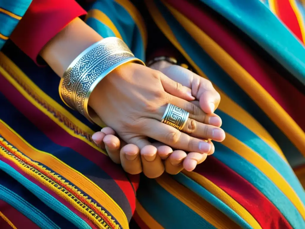 Manos danzantes en movimientos elegantes con joyería y tela uruguaya, capturando el significado cultural del Pericón Nacional Uruguayo