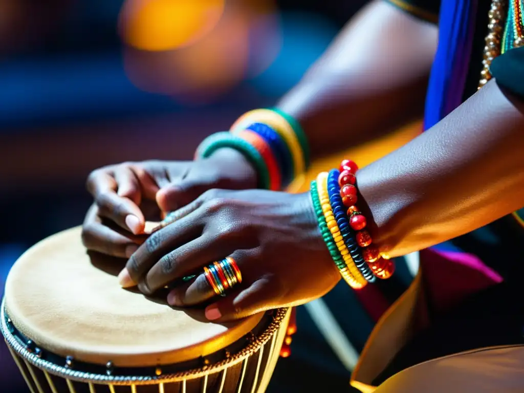 Un músico toca un instrumento tradicional con pasión y destreza, produciendo música en vivo para danzas tradicionales