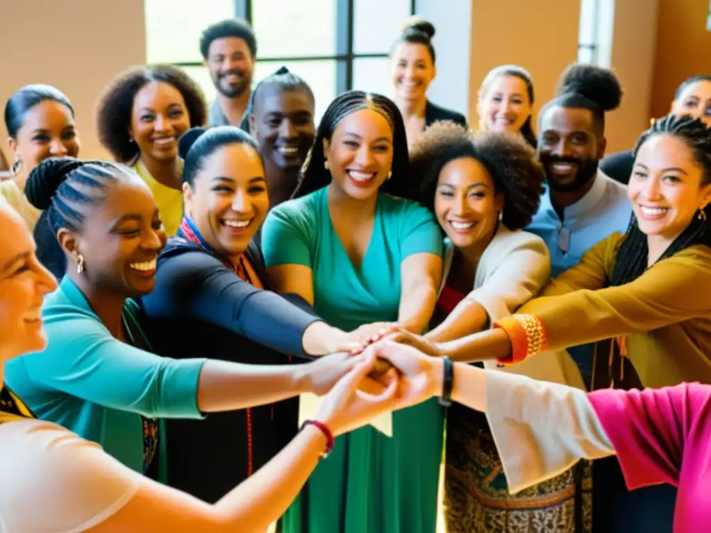 Participantes de diversas culturas y etnias disfrutan de un taller de danza multicultural