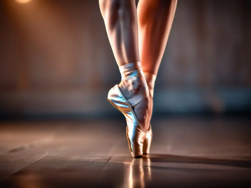 Los pies de una bailarina clásica muestran el sacrificio y la dedicación del entrenamiento duro de los bailarines tradicionales