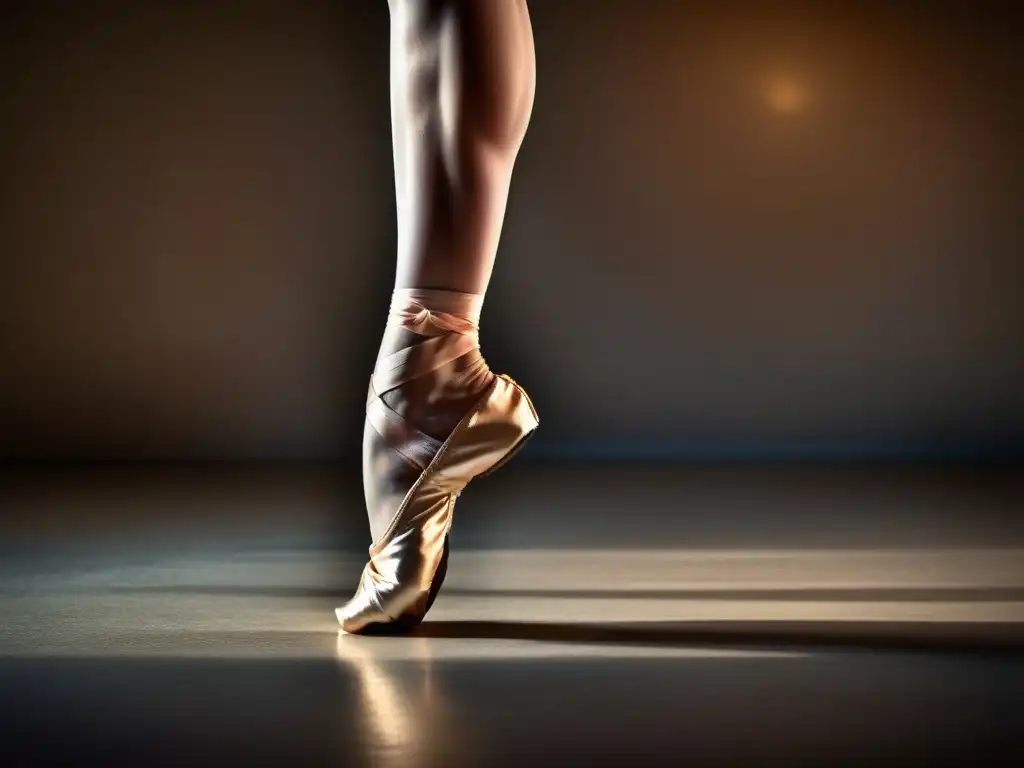 Pies de bailarina: belleza y sacrificio en alta resolución Los pies de una bailarina muestran la tensión muscular después de una actuación, resaltando la belleza y sacrificio en el arte del ballet