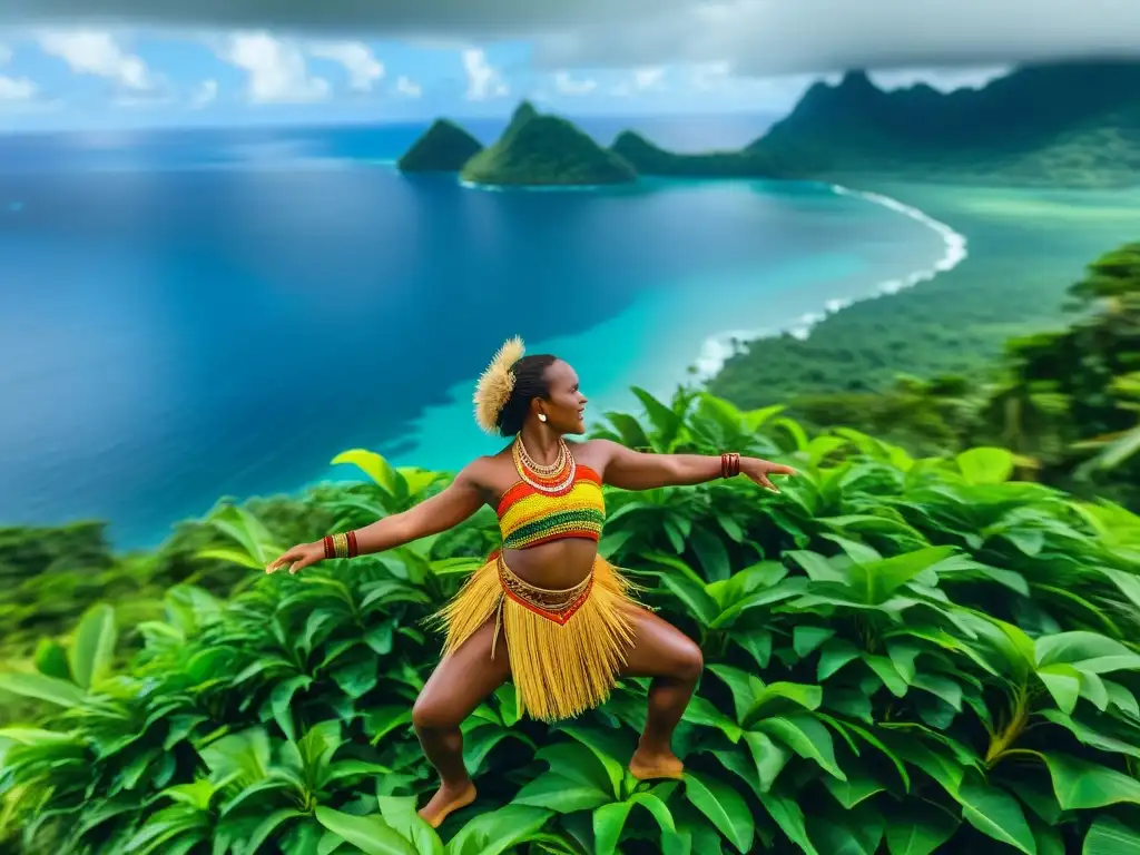 Un poderoso espectáculo de danzas tradicionales de Vanuatu capturado en una fotografía de alta resolución