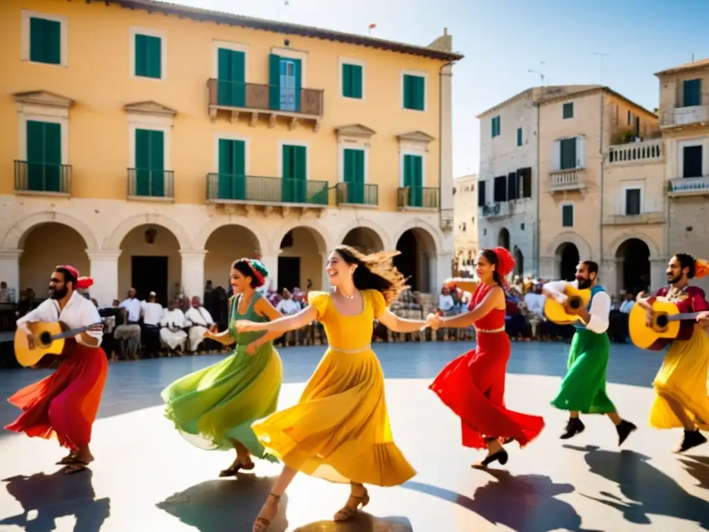 Una piazza al sur de Italia llena de energía, con danzas y música tradicional