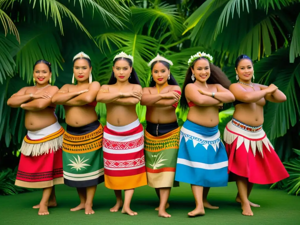 Vestimenta de danza tradicional en Tonga: Imagen detallada de bailarines tonganos en trajes vibrantes, con patrones e historia cultural