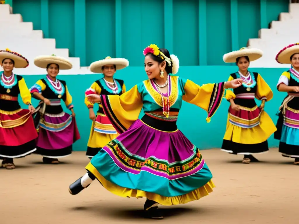 Vibrante actuación de danza tradicional en Guatemala, con trajes coloridos y pasos intrincados