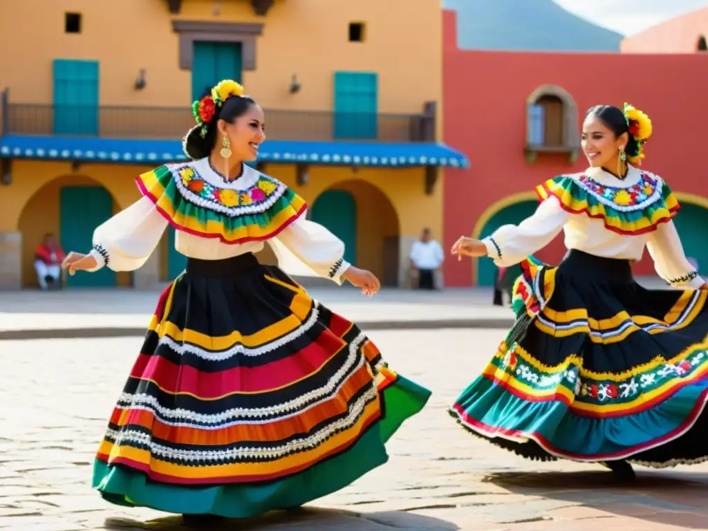 Un vibrante baile folclórico mexicano captura la evolución de la danza folclórica mexicana en una plaza histórica