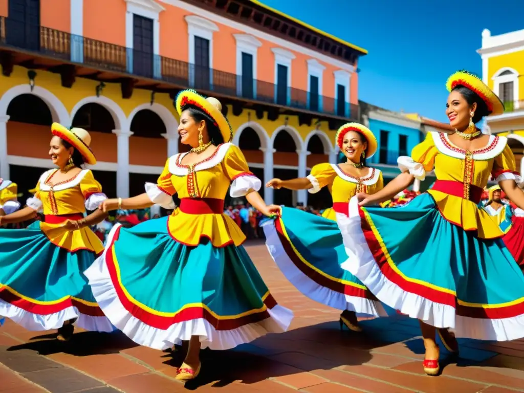 Vibrante baile del Joropo venezolano en la plaza