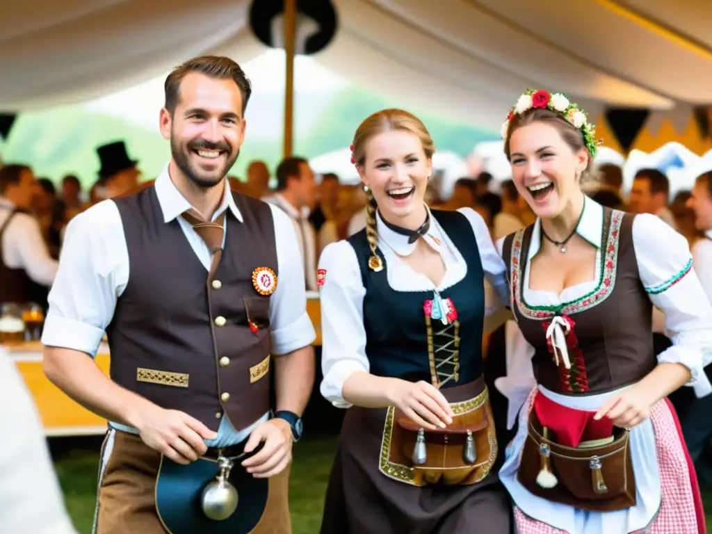 Vibrante polka bávara en festival: lederhosen, dirndls y danza al aire libre