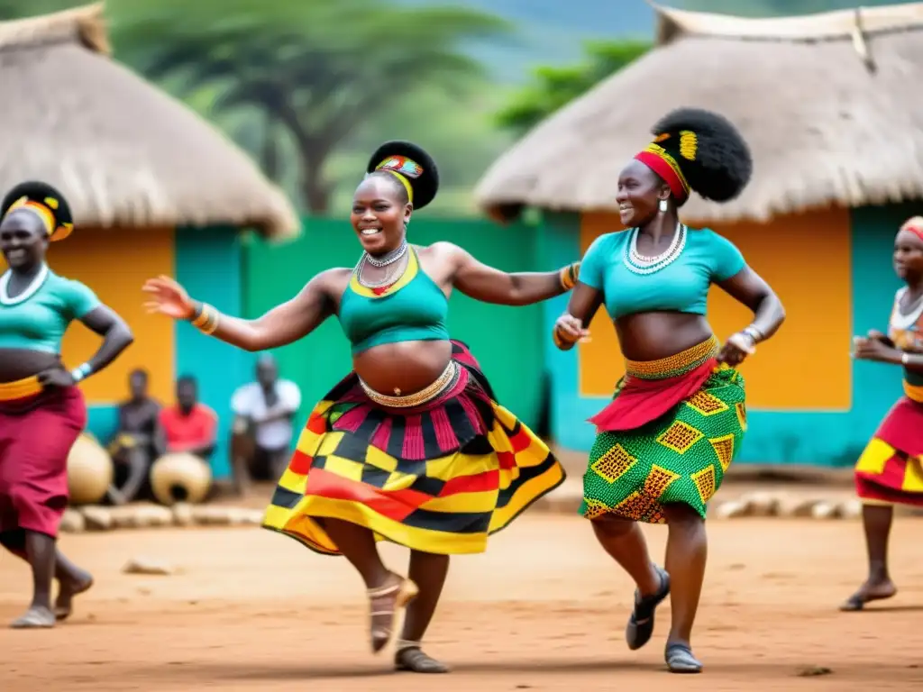 Vibrante ceremonia de danza africana, expresando significado cultural y tradiciones arraigadas en la comunidad