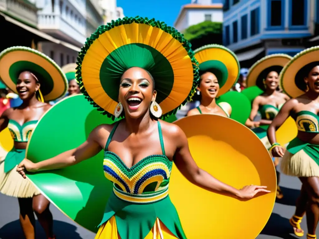 Vibrante círculo de samba tradicional en Río de Janeiro, con músicos y bailarines inmersos en la energía del ritmo