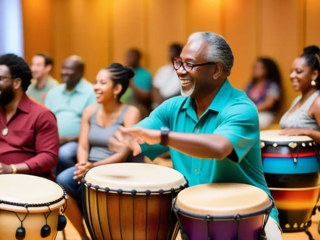 Una vibrante clase de pedagogía moderna enseñanza rumba son