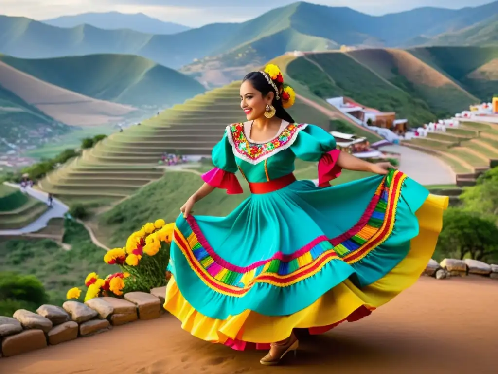 Una representación vibrante y colorida del significado cultural del Son de la Negra, con danzas folklóricas en Jalisco, México